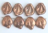 Leaf H Wavy Copper 05270 Czech Glass Bead Charm x 5